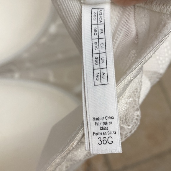 Le Mystere Bustier womens 36G Cream Lace underwire Padded Wedding Event Fancy - Picture 7 of 9